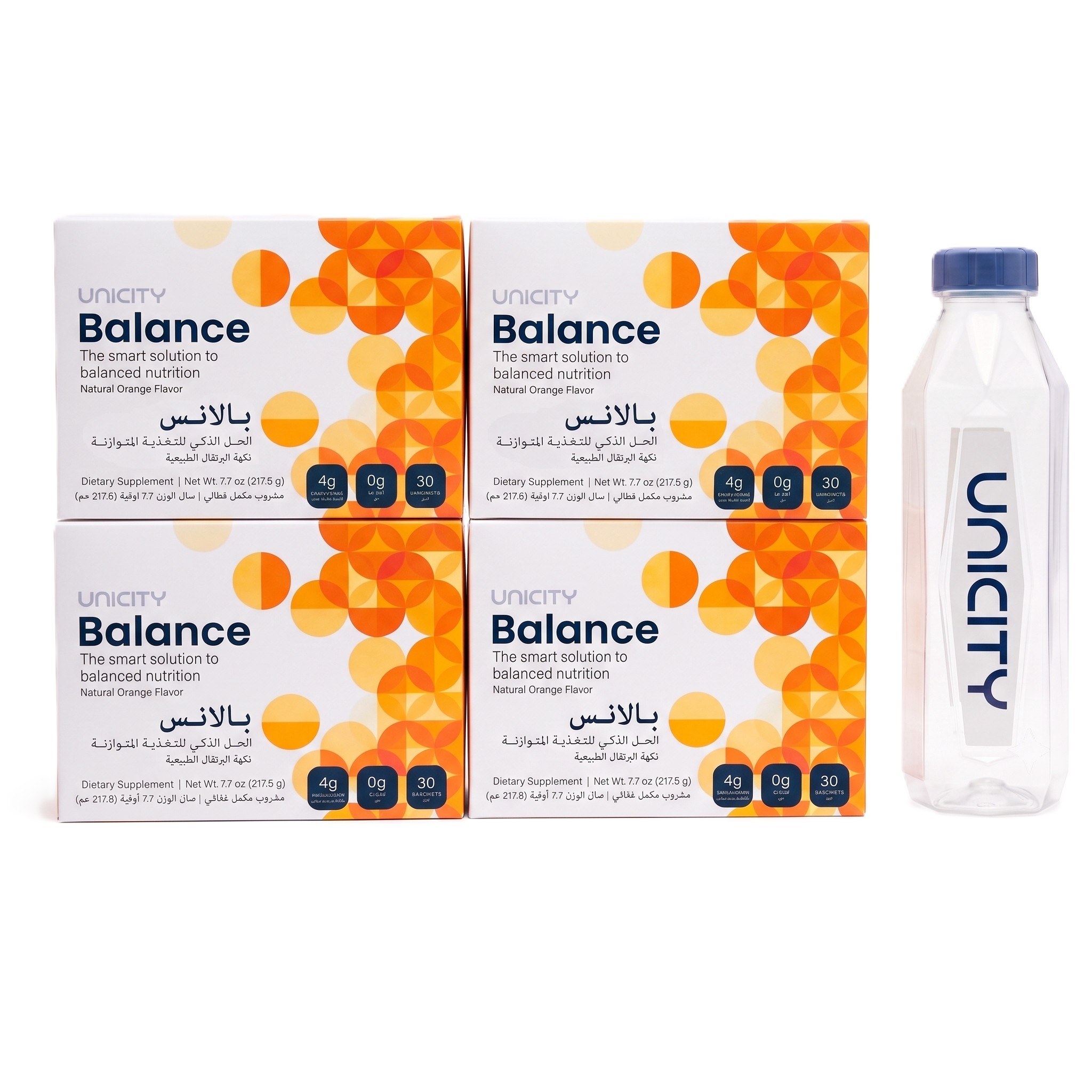 unicity-balance-set-4-boxes-120-sachets-free-unicity-bottle