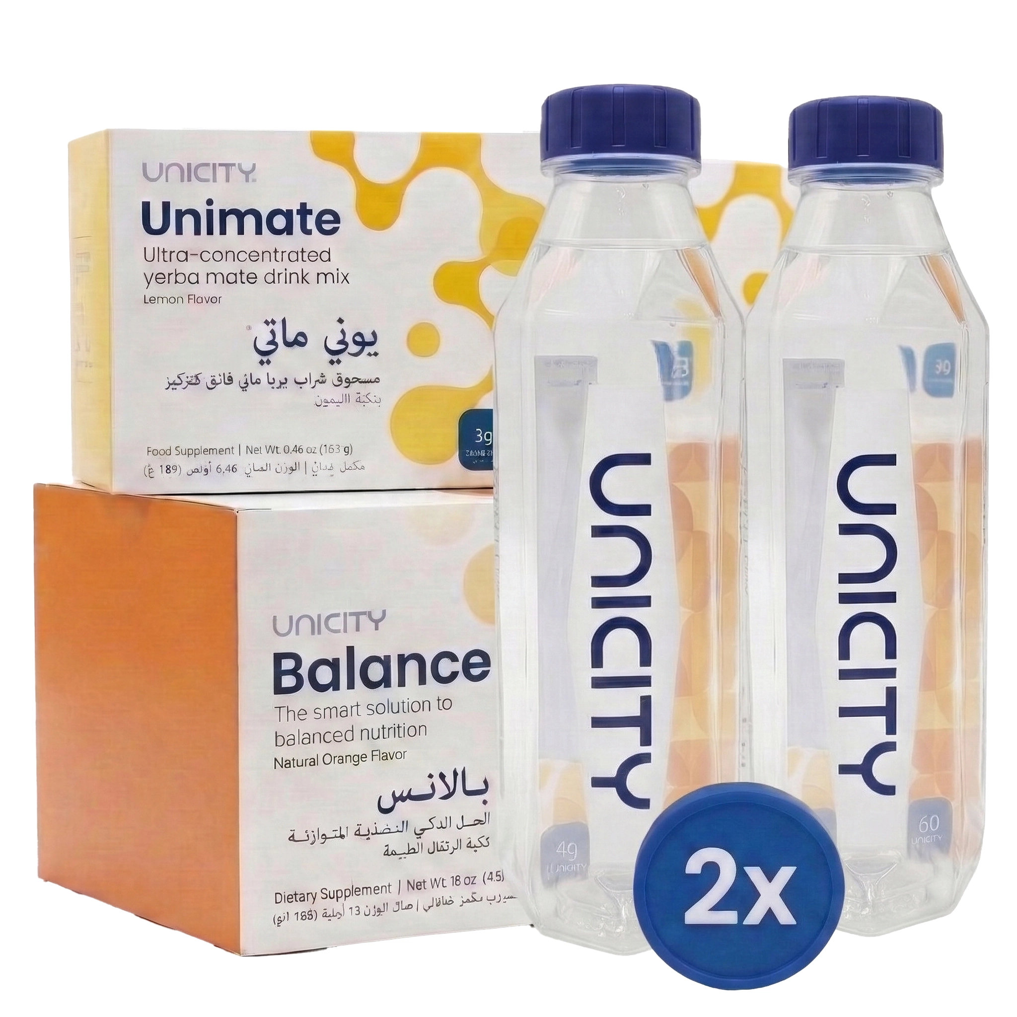 باقة الـ 60 يوماً عبوة يوني ماتي ليمون + 2عبوة بالانس + زجاجة خلط