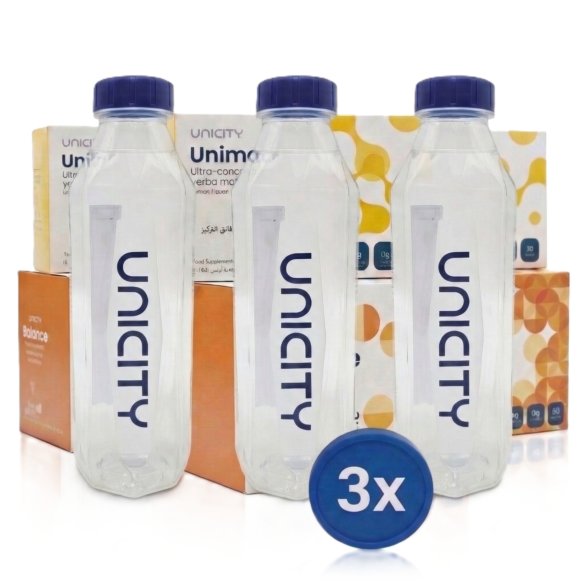 باقة الـ 90 يوماً_ 3عبوة يوني ماتي ليمون + 3عبوة بالانس + 3زجاجة خلط