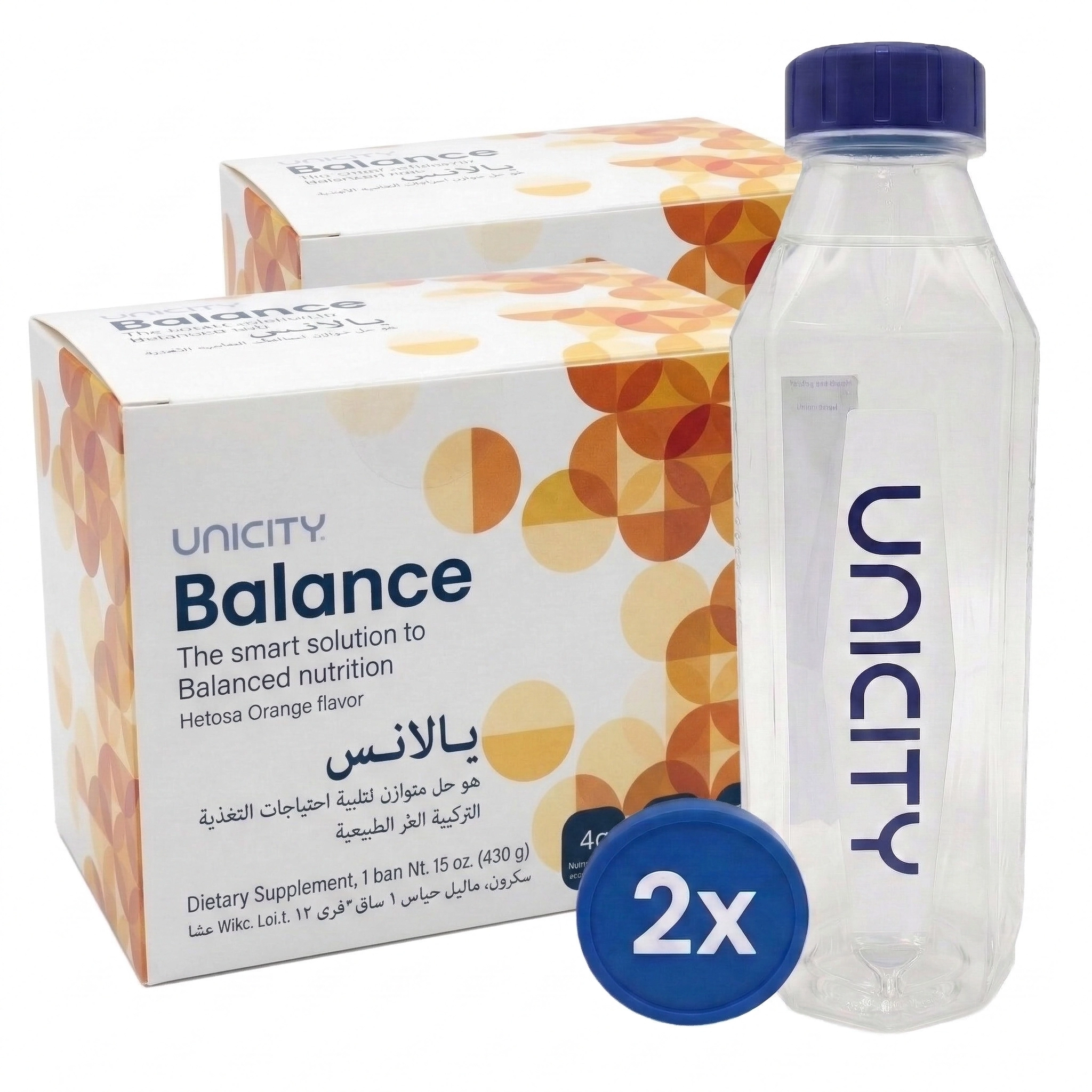 مجموعة بالانس المزدوجة: 2 عبوة يوني سيتي بالانس + زجاجة خلط